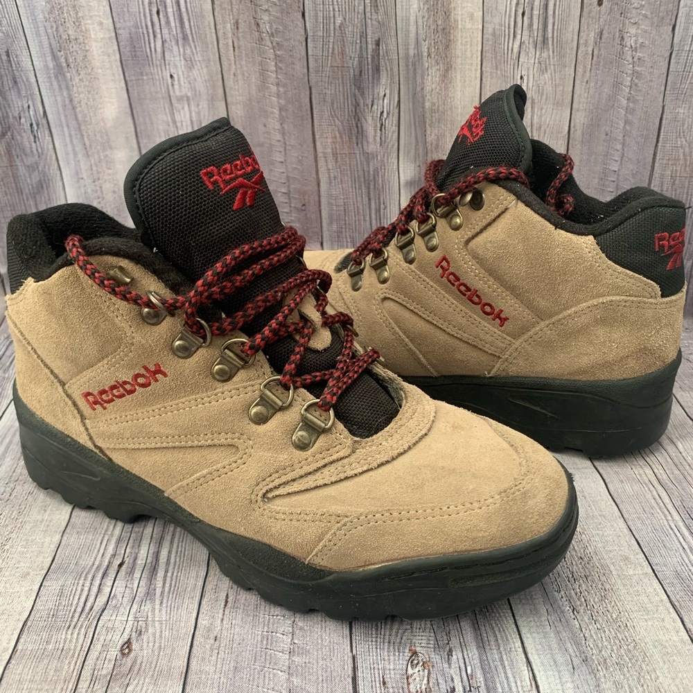 Reebok Women’s Brown Suede Leather Hiking Boots Sz 8 View 2